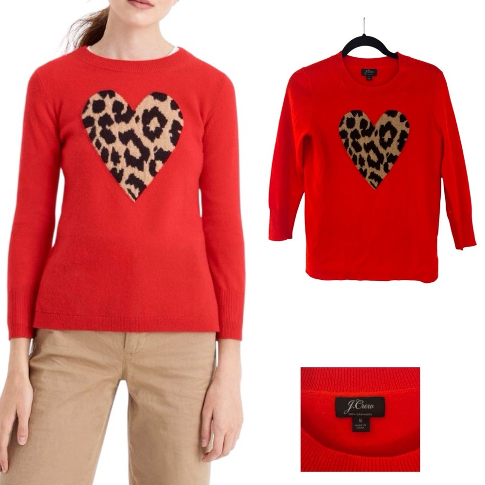J. Crew Cashmere Heart Sweater